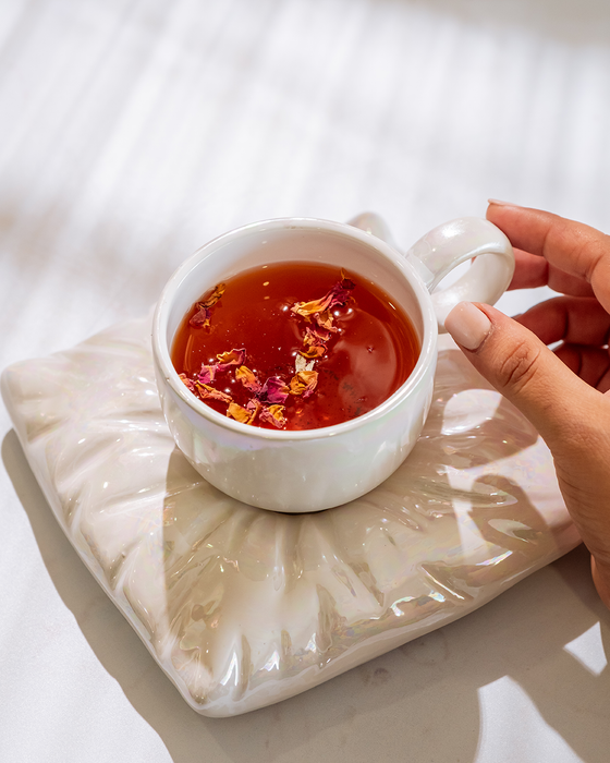 Ceramic Cup with Pillow Saucer